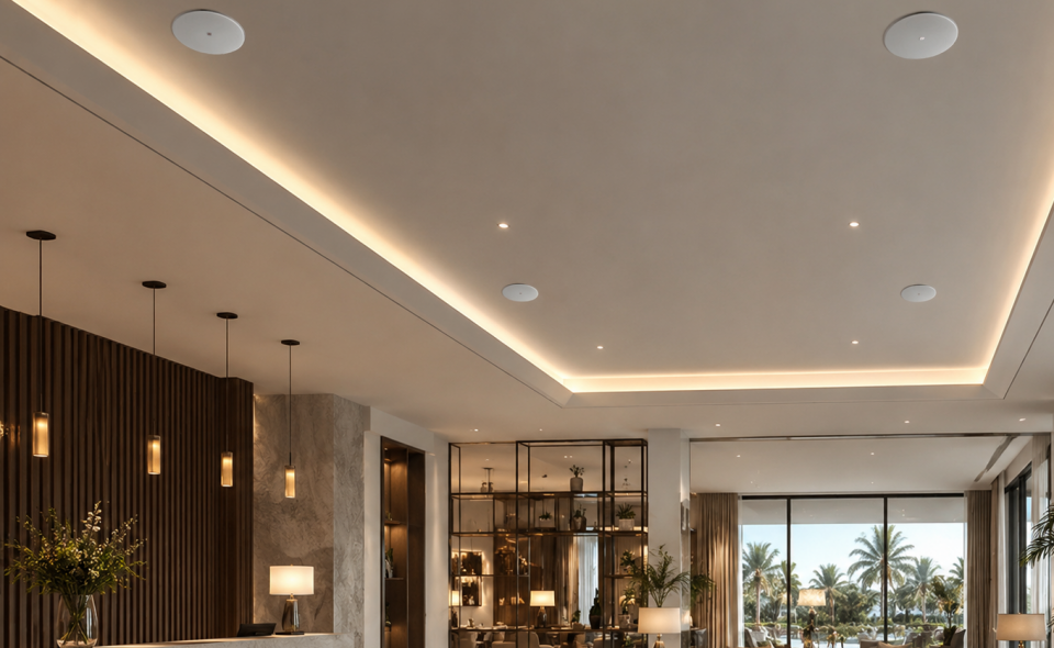HELVIA ONDA-B Series: In-Ceiling Speakers with Front Bass-Reflex and Smart Installation